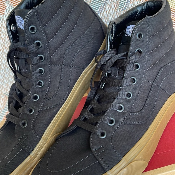 Vans Unisex Sk8-Mid Reissue Reflective Skate Shoe Canvas Gum Black/Light Gum - Picture 8 of 16